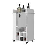 Farson Bar Cart with 2-Side Shelf, 6-Built In Wine Rack and Casters B128P176135