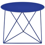 Blue Geometric Metal Base Accent Table B062P186427