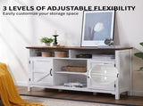 58" Farmhouse Sideboard Buffet Cabinet with Hinged Barn Doors, Kitchen Storage Cabinet with 38117416