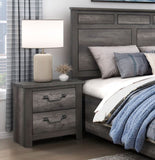 Gray Finish 2-Drawers Storage Nightstand 1pc Wooden Furniture Traditional Design Bedside Cabinet B011P227625