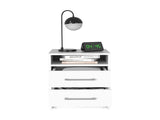 Eter Nightstand , End Table, Side Table Superior Top, Two Drawers -White B07091864