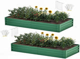 2 Pack 6ftx3ft Outdoor Raised Garden Bed Kit,Large Galvanized Metal Patio Planter Box with Safety 68212199