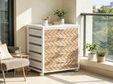 5-Drawer Rolling Storage Cabinet, Mobile Chest with Wood Grain Fronts & Casters 05480215
