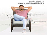 Outdoor All-Weather Wicker Fire Pit Chair Tall Curved Backrest, Thick Soft Cushions Included 49594439