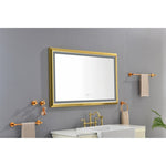 ZUN 48x30 Inch LED Frontlit Bathroom Mirror with Metal Frame, Wall Mounted Vanity Mirror with Smart 52931184