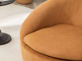 Winnie Modern Teddy Fabric Barrel Chair, 360&deg Swivel, Yellow T2574P281445
