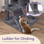 ZUN 53 inch Multi-Level Cat Tree Cat Condo with Scratching Posts Kittens Activity Tower Pet Play House 17460876