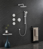 Shower System with Shower Head, Hand Shower, Slide Bar, Bodysprays, Shower Arm, Hose, Valve Trim, W92864247
