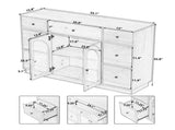 Cabinet with storage for living and dining room entrance, large size, 2 doors and 7 drawers, Natural N780P330601N