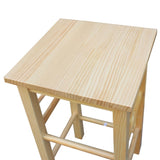 Square Solid Wood Folding Dining Cart with 2 Free Stools Natural 95835468