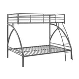 Gray Metal Frame Twin/Full Bunk Bed, Youth Bed, Youth Bedroom Furniture, Easy Assembly B011P248591