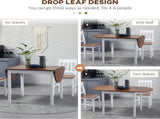 DFW Solid Wood Folding Dining Table, Drop Leaf Kichen Dining Room Desk for Small Spaces, Small W2301P300994