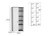 DEPOT E-SHOP Cary 67" H Kitchen Storage Cabinet With One Door, Five Interior Shelves and Five B097P167413