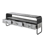 ZUN Concrete Grey and Black 3-drawer TV Stand B062P186513