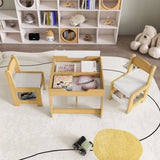 3-in-1 Kids Study Table & Chairs Set - Multi-Functional Activity Table with Detachable Blackboard 14667986