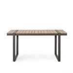 ZUN Outdoor Dining Table, Gray + Natural 70497.00GRY