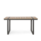 ZUN Outdoor Dining Table, Gray + Natural 70497.00GRY