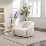 Luzern Modern Upholstered Accent Chair, 360&deg Swivel, OFF-White T2574P184964