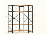 L-Shaped Corner Bookshelf, 5-Tier Industrial Open Storage Shelf with Metal Frame, X-Shaped 46623537