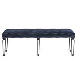 Dark Navy and Black Tufted Bench B062P186458