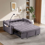 ZUN 1 multifunctional foldable sofa bed in 3 different lengths, modern sofa, upgraded suede fabric, W1910P268395