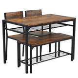 ZUN Dining Table Set for 4, Kitchen Table with 2 Chairs and a Bench, 4 Piece Kitchen Table Set for Small 78488543