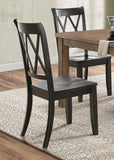Casual Black Finish Side Chairs Set of 2 Pine Veneer Transitional Double-X Back Design Dining Room B01143551