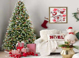 Artificial 5ft Green LED-lit Christmas Tree with 1113PE/PVC Mixed Branch Tips,Red fruit and Pine 09173500