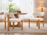 2 sets of upholstered dining chairs, cotton and linen fabric, 3-inch foam seat cushion, curved W2920P532235