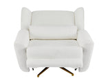 Power Recliner Chair Swivel,Boucle Upholstered 360&deg Swivel Recliner with gold 5 star base-Beige N771P298185M