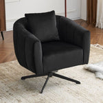 ZUN 360&deg; Swivel Accent Chair, Modern Velvet Fabric Living Room Armchair, Comfy Wide Upholstered with 65448848