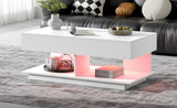 U-Can 41.3''-76.7'' Extendable Coffee Table, Efficient Central Coffee Table with Multiple Storage N724P290061K