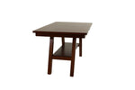 ZUN Dining Table Rectangle Dining Table w Shelve 1pc Counter Height Table Only Rubber wood Dark Walnut B011P192197