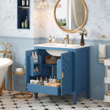 30" Bathroom Storage Cabinet with 2 Large Soft Closing Doors with Organizer, 1 Hided Drawer and N710P194129C