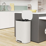 13 Gallon 50L Kitchen Foot Pedal Operated Soft Close Trash Can - Stainless Steel Ellipse Bustbin W1550128067