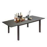 Patio Dining Expandable Table, Metal Aluminum Outdoor Table for 6-8 Person Rectangular Table for W1859112382
