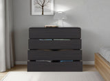 Aralia Drawer Dresser, Four Drawers, Superior Top, Black Wengue B097P474286