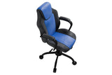 Gaming Office Chair Blue And Black Faux Leather 1pc Chairs Casters Plush Padded Chair w Arms B011P367182