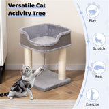 2-Level Cat Furniture - Engaging Bell Pompom Toys, Sisal Plush Engineered Wood Build, Ideal 44581412