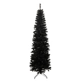 ZUN 7.5FT Black Slim Artificial Christmas Tree Includes Foldable Metal Stand 82779090