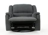 Charcoal Fabric Glider Recliner with Swivel, Manual Reclining Chair 61368.00CCL