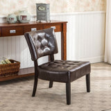 Roundhill Furniture Blended Leather Tufted Accent Chair with Oversized Seating, Brown T2574P172744