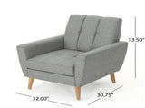 Mid Century Fabric Channel Stitch Club Chair, 62223.00GRY