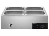 110V 600W 5L*4 Stainless Steel Four Plates Heating Food Warming Soup Pool Silver 89737780