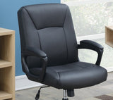 ZUN Relax Cushioned Office Chair 1pc Black Upholstered Seat back Adjustable Chair Comfort HS00F1680-ID-AHD