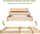 ZUN 3 Tier Raised Garden Bed Kit Wooden Planter Box Heavy Duty Solid Fir Wood W2181P154373