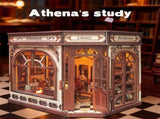 3d wooden puzzle for adults Athena's Study of Wisdom book nook with lights model kit dollhouse DIY 64372662