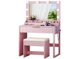 Apple powder particleboard with a 3-compartment, 1-drawer, 3-compartment dressing table set with 8 98989767