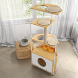 Corner Cat Tower, Cat Tree with Scratching Post, Cat Condo with Feeding Station and Climbing W1687106555