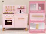 Pink Kids Interactive Wooden Kitchen Playset with Realistic Lights & Sounds 00735333
